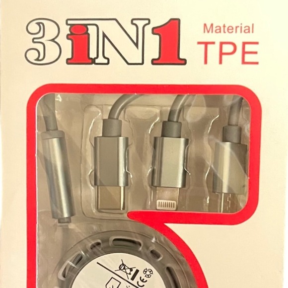 3in1 USB Cable Micro Lightning Type-C Safe Charge Speed Data Quick Cable - Picture 1 of 6